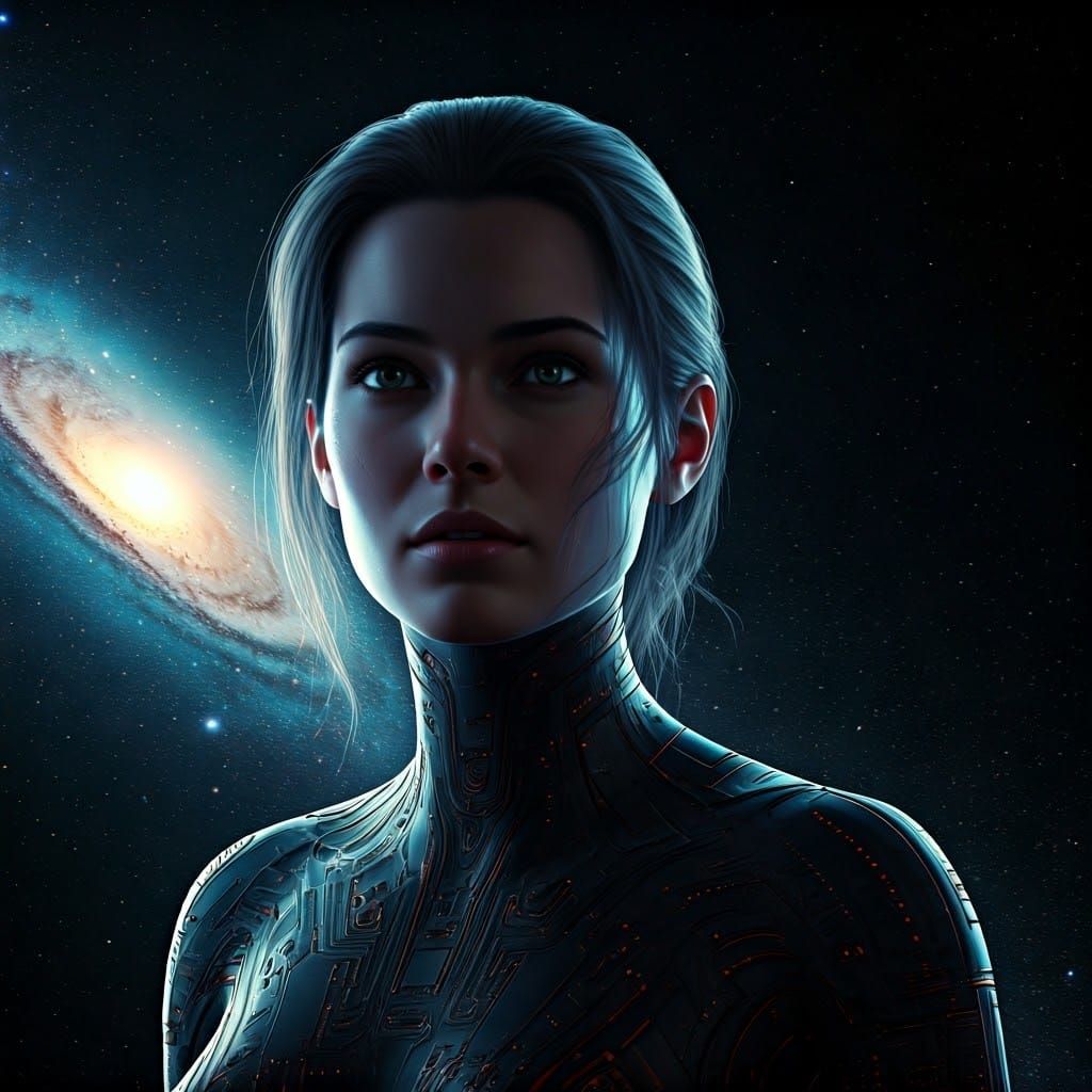 Astronaut in Space: Futuristic Biomechanical Art