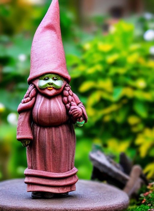Detailed 8K Image of a Female Garden Gnome