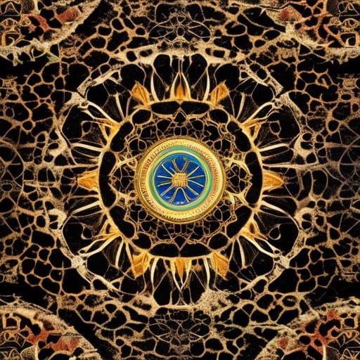 Ancient Egypt Fractal Surrealist Abstract in Oil