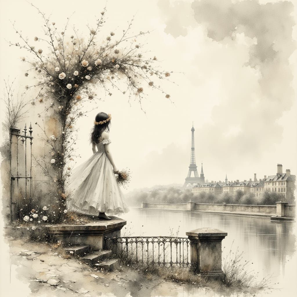 Surreal Rose Garden Romance by Quiet River