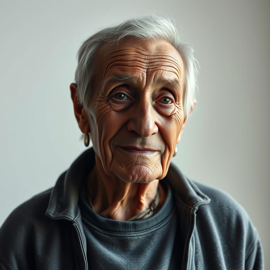 Cinematic Portrait of a Kind 90-Year-Old Man
