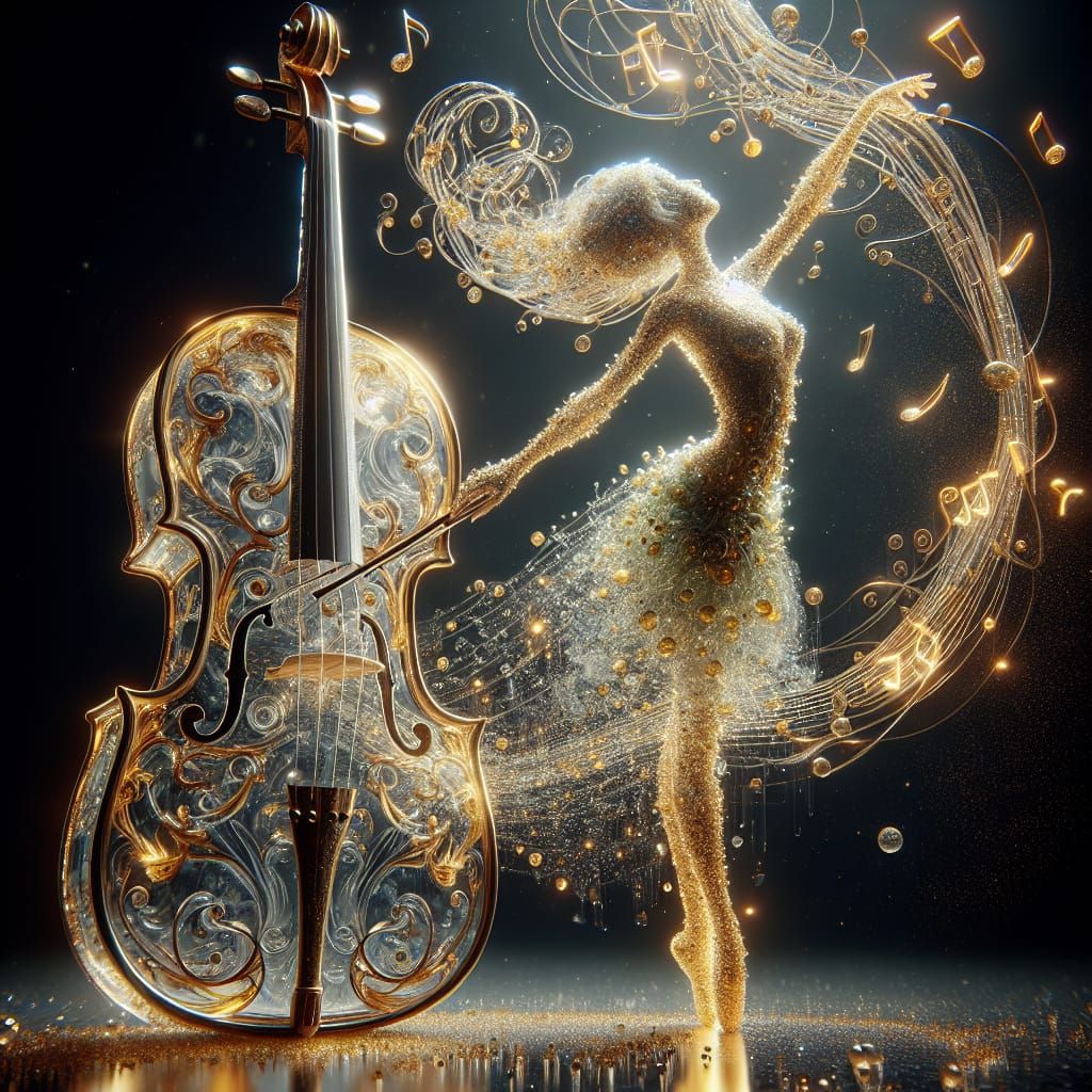 Crystal Cello Creates Ballerina of Golden Notes