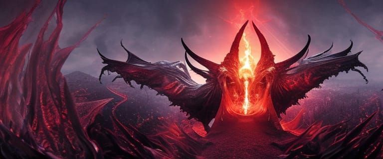 Detailed Fantasy Image of Satan in Demon Form