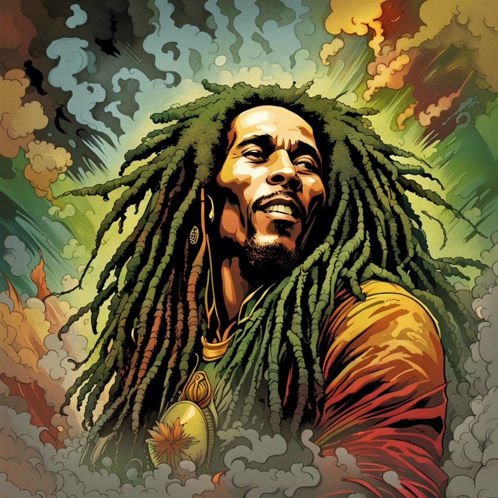 Bob Marley Comic Book Art by Brooks and Mumford