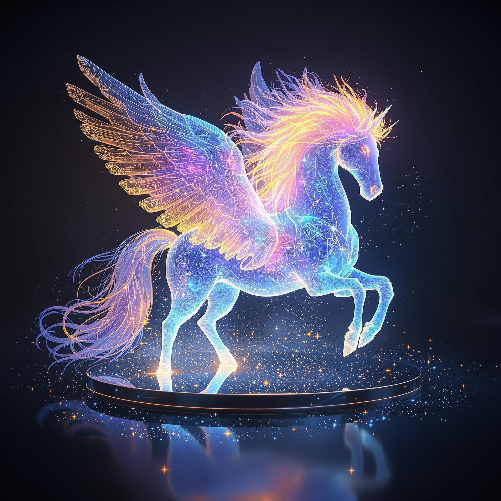 Celestial Pegasus Emerges from Mirror