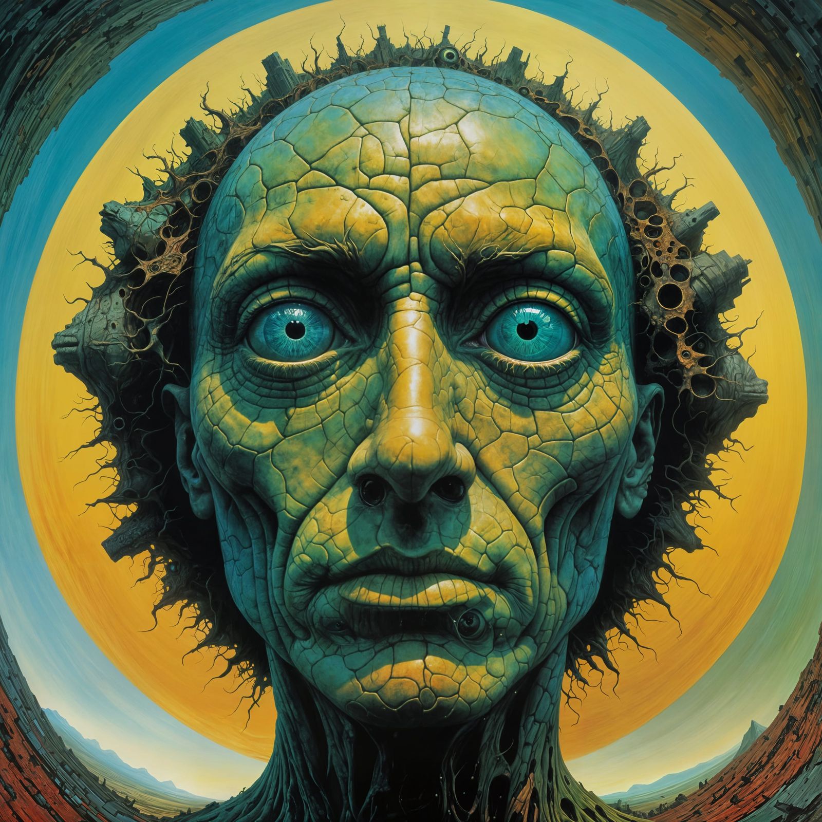 Abstract Humanoid Figure in Surrealist Style