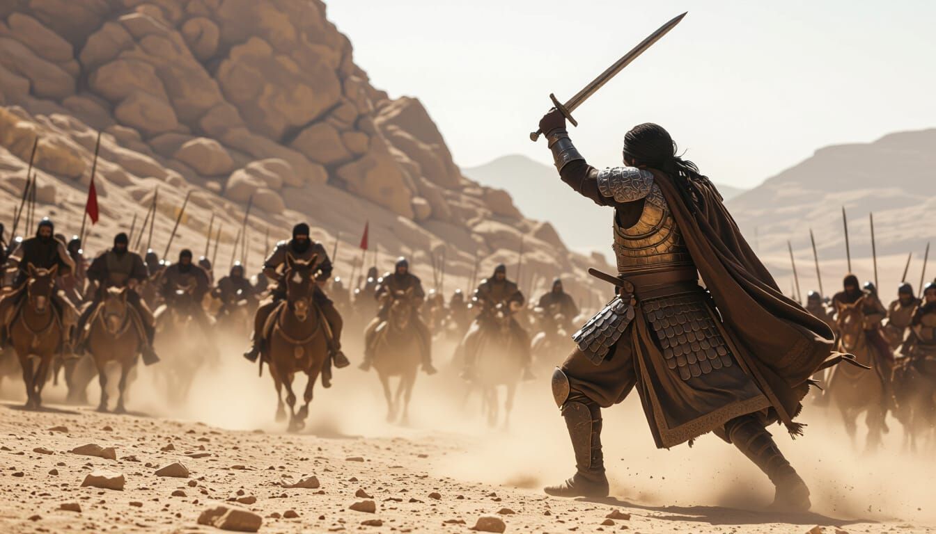 Khalid Leads Cavalry Charge in Earth Tones