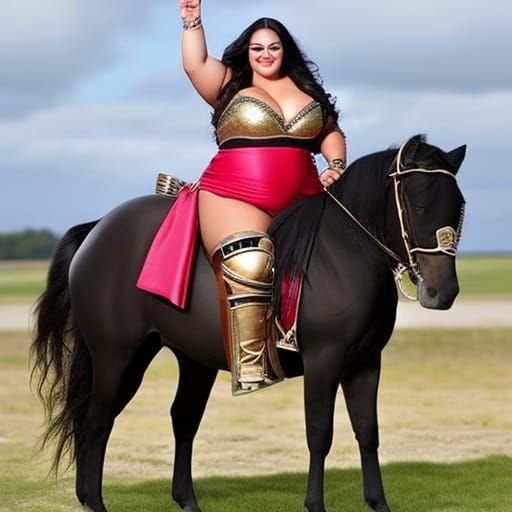 Plus-Size Warrior Princess Cowgirl in Western Theme