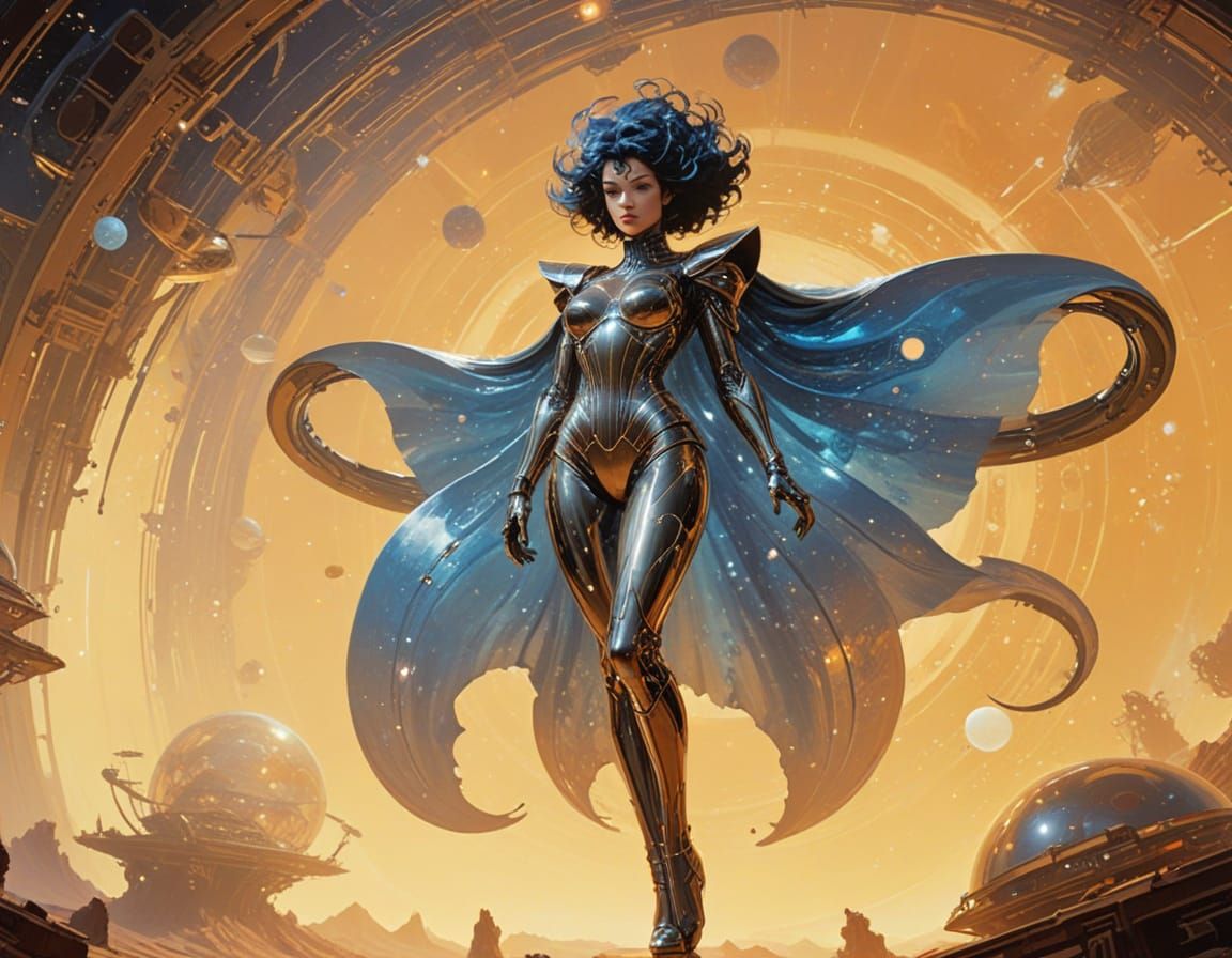 Retro Futuristic Space Princess Empresses Celestial Mechanic...