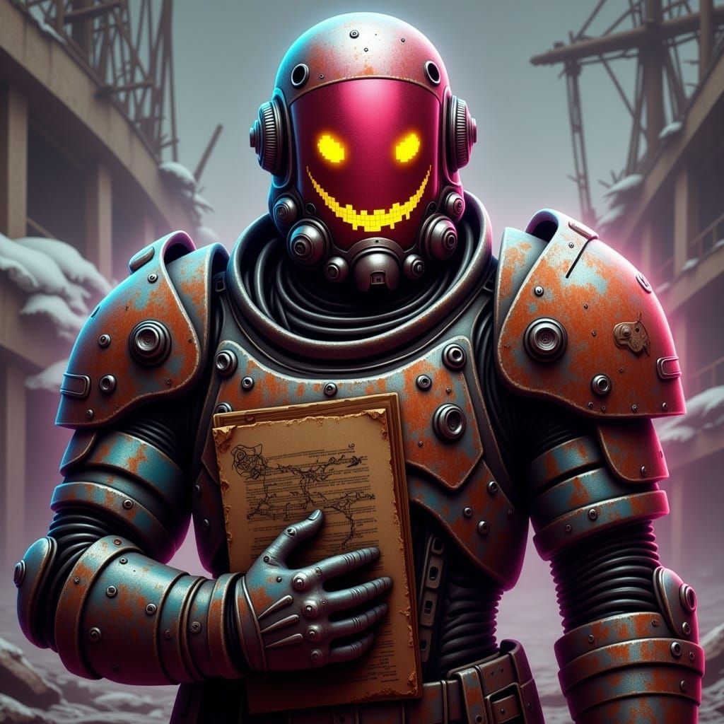 Molten Tar Pirate Statue Holding Treasure Map