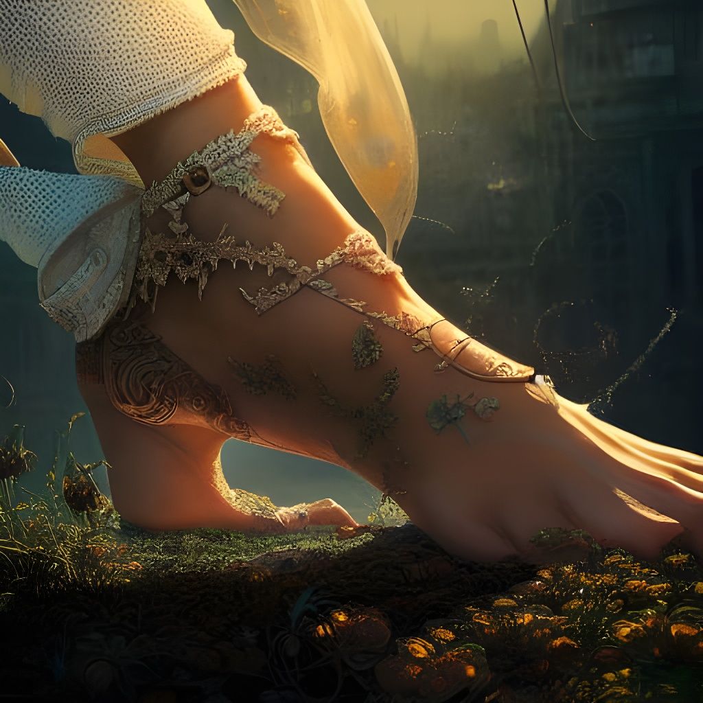 Detailed Foot Photograph as Fantasy Album Art