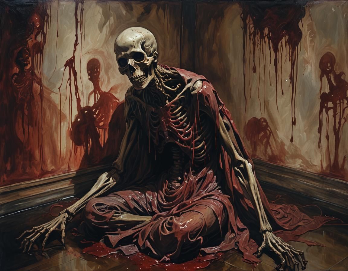 Figure Engulfed in Shadows: a Gothic Horror Image