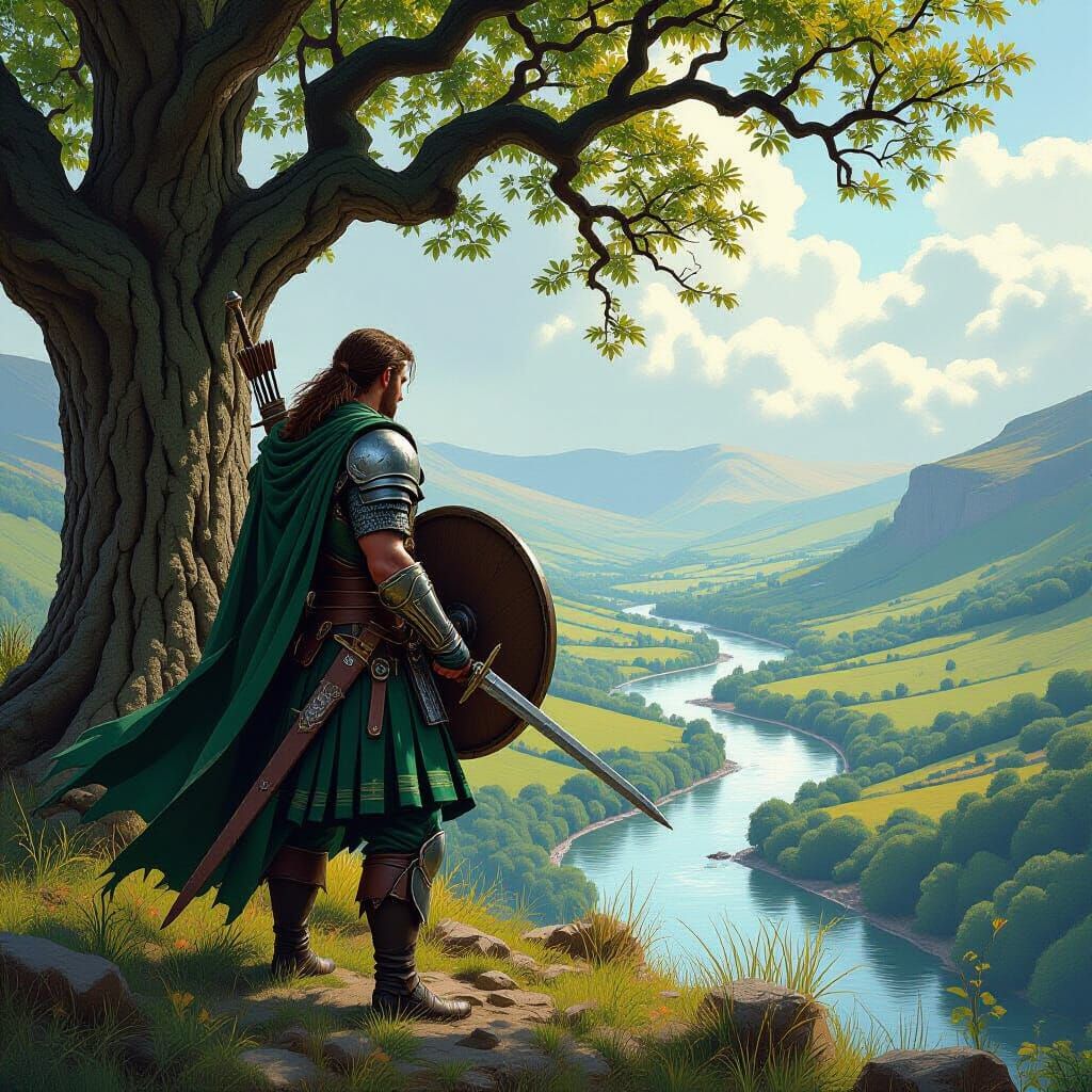 Scottish Border Ranger in Hyperrealistic Splash Art Style