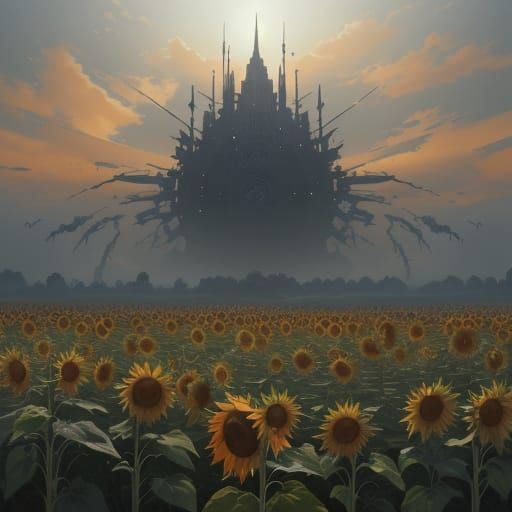 Sunflower Field Blight, Digital Concept Art