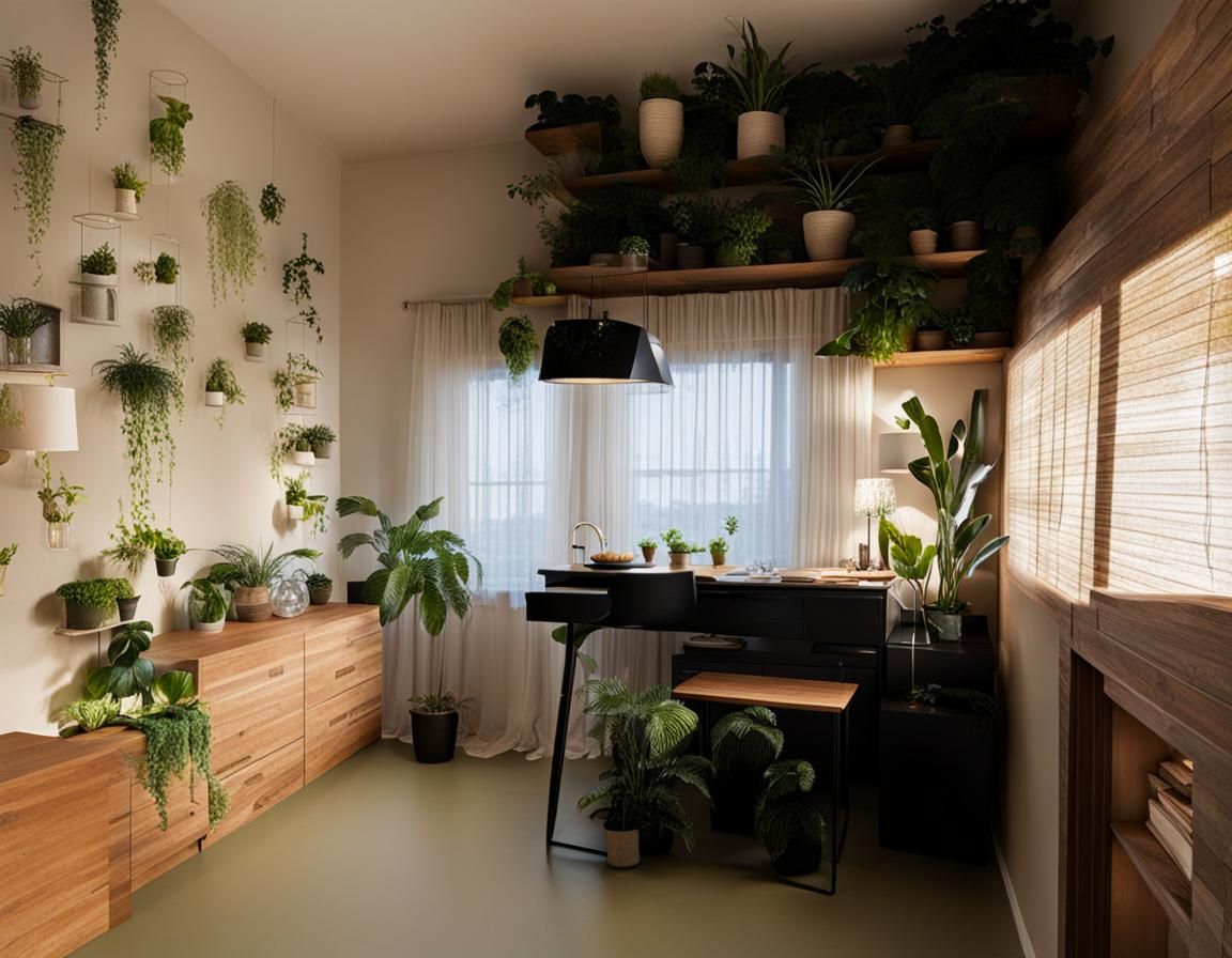 Interior Enhanced with Houseplants