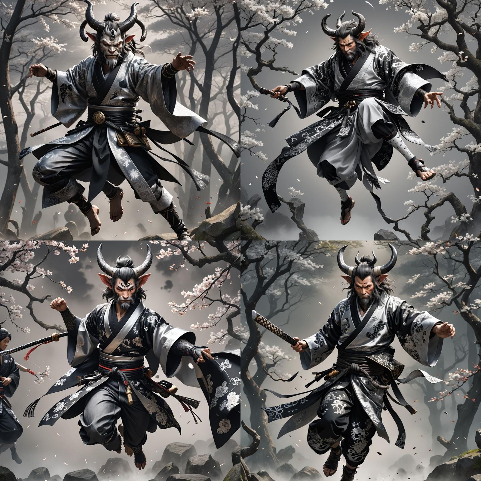 Satyr Ronin Ready for Battle: 3D Anime Art