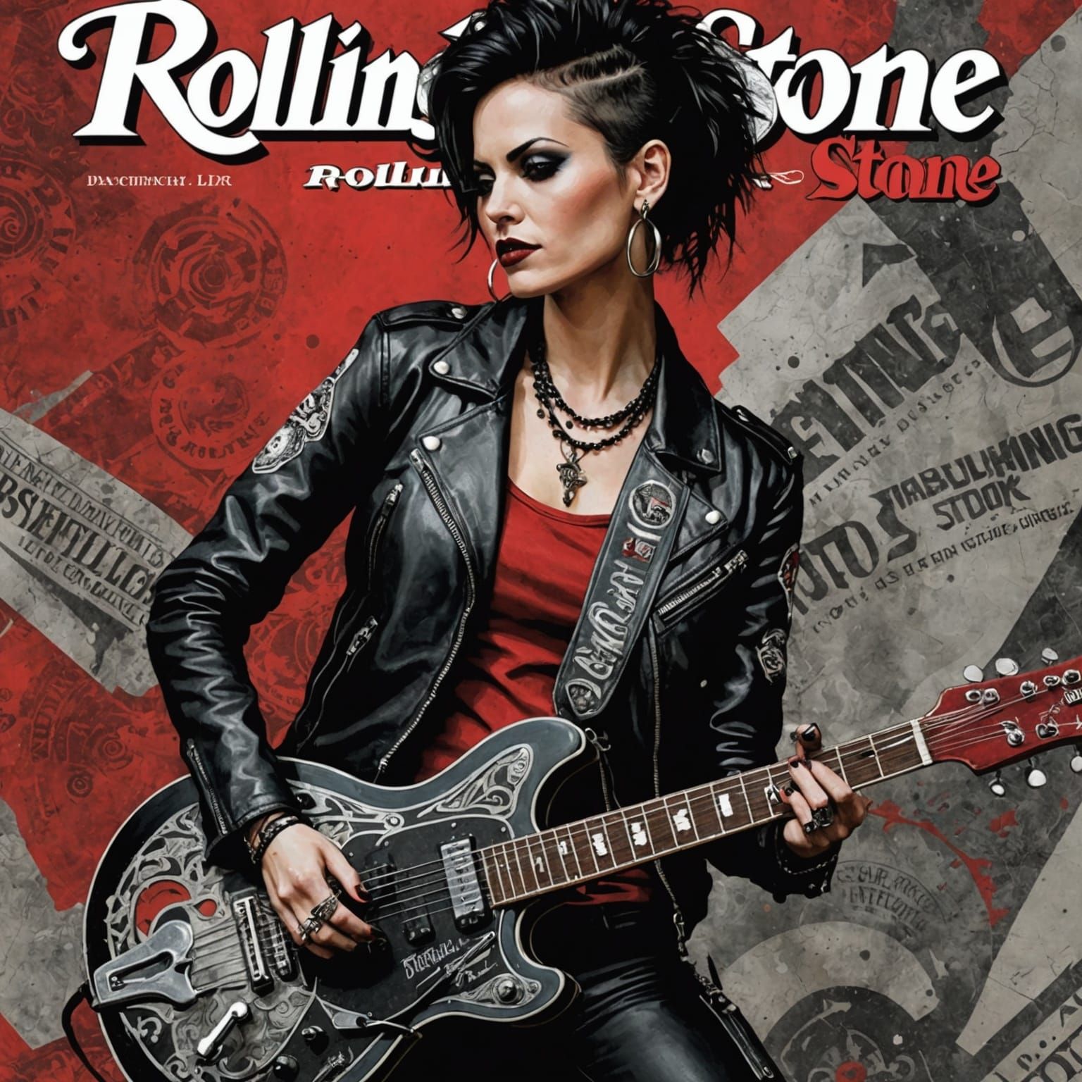 Goth-Punk Woman Guitarist on Rolling Stone Cover