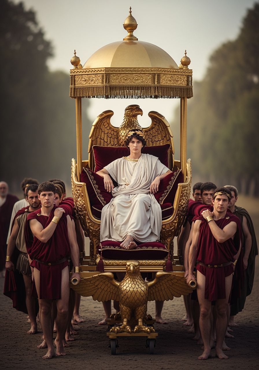 Young Emperor in Eagle Litter: Classical Photography