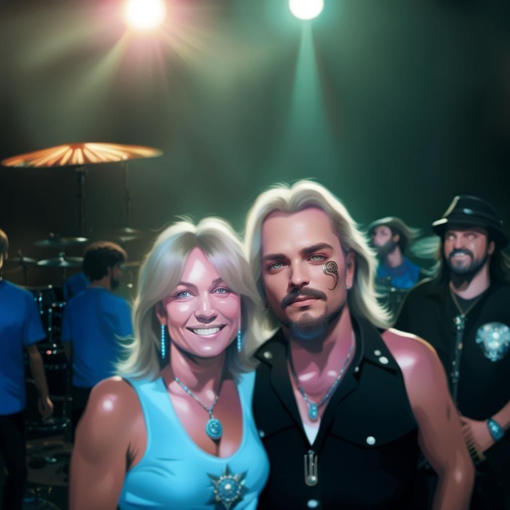 Famous Musical Duo in Detailed Digital Painting