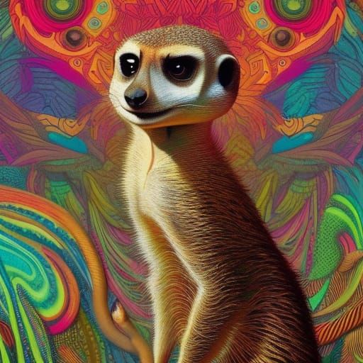 Psychedelic Yarn Art: Timon from Lion King