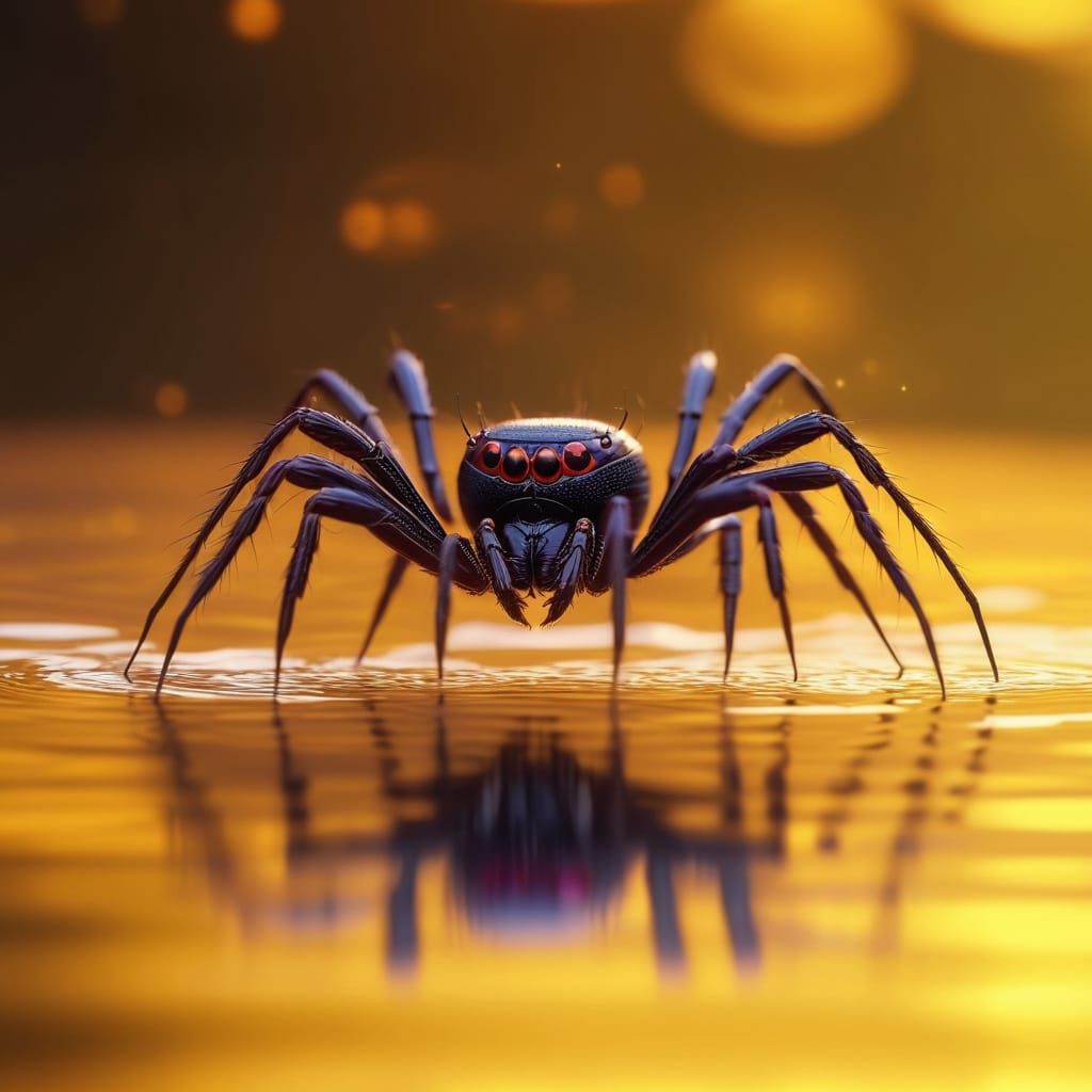 Waterspider on Water: Detailed Macro Photography