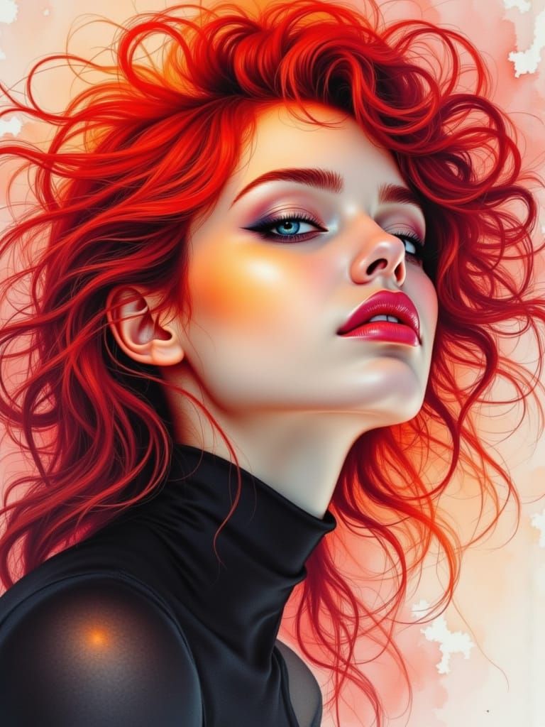 Ethereal Beauty in Crimson Light