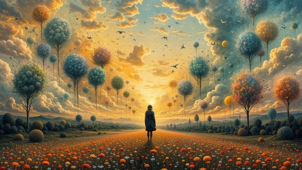 Boundless Solitude: Surreal Optical Illusion Art