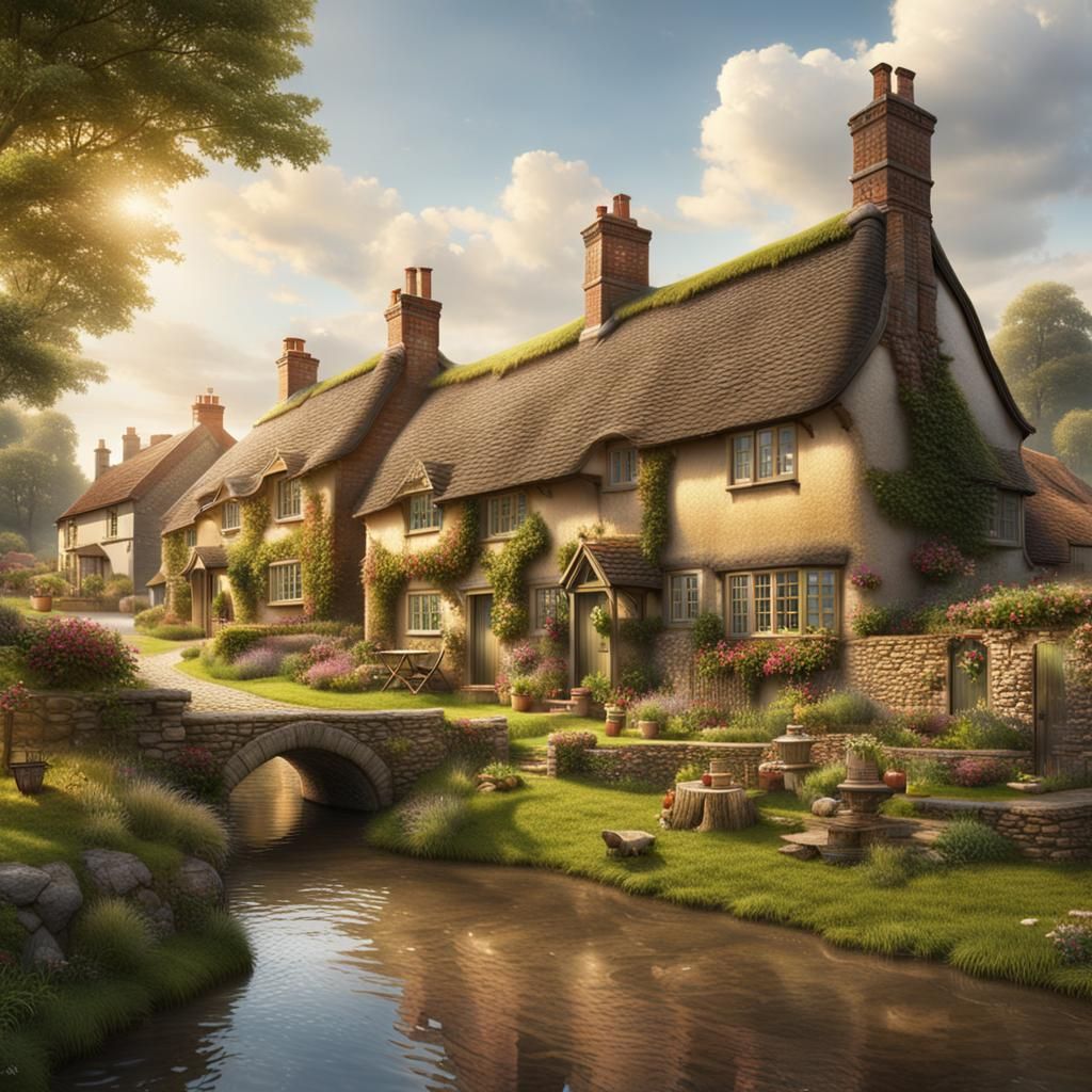 Idyllic Village in the English Countryside