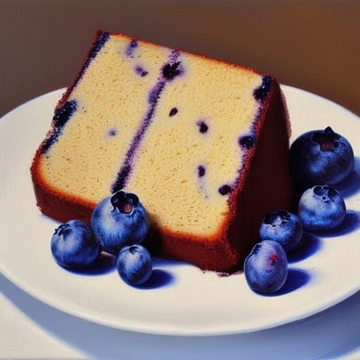 Blueberry Cake in the Style of James Gurney