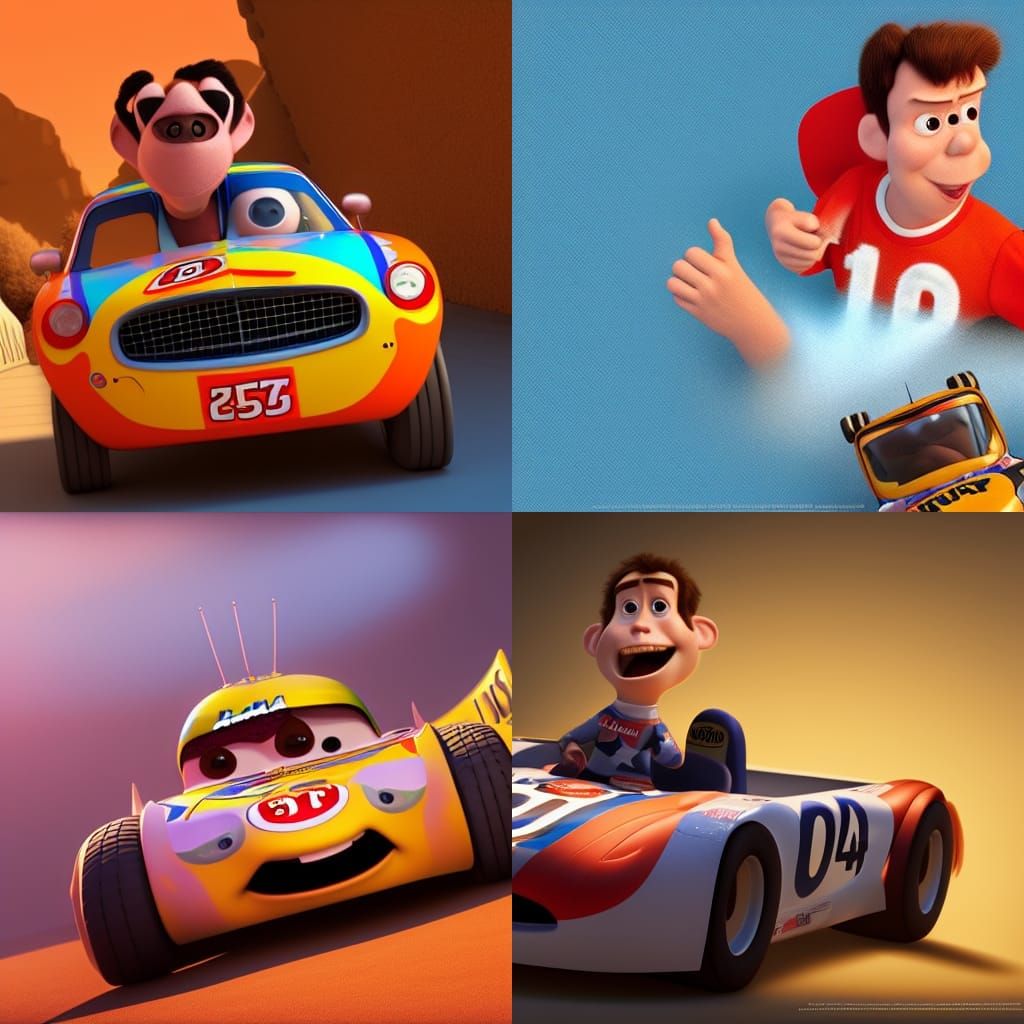 Ricky Bobby as Pixar-Style 3D Digital Art