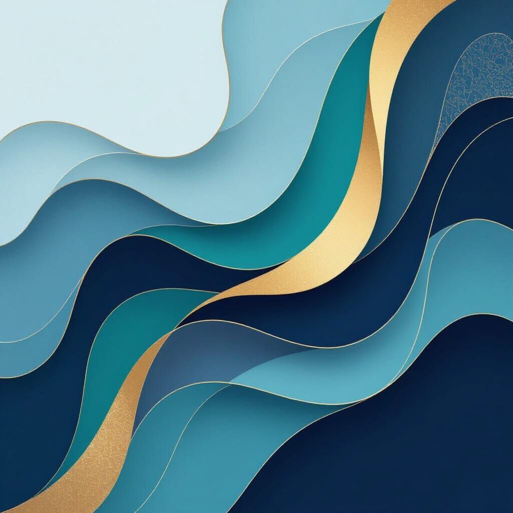 Abstract Graphic Design with Flowing Lines and Gold Accents