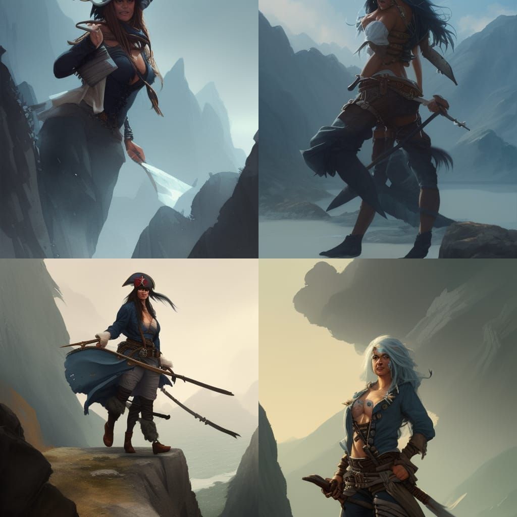 Confident Pirate Portrait in Watercolor Style