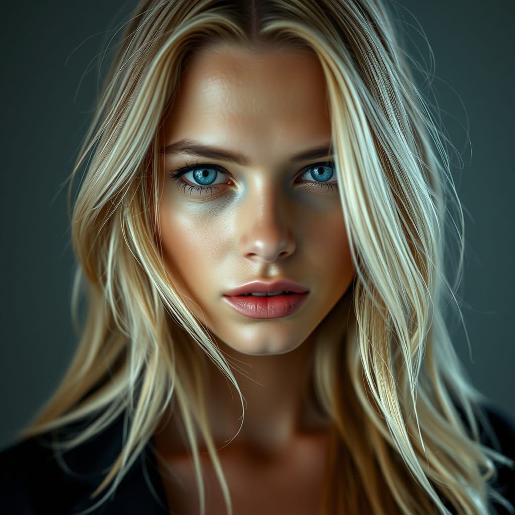 Hyperrealistic Portrait of a Blonde Swedish Model
