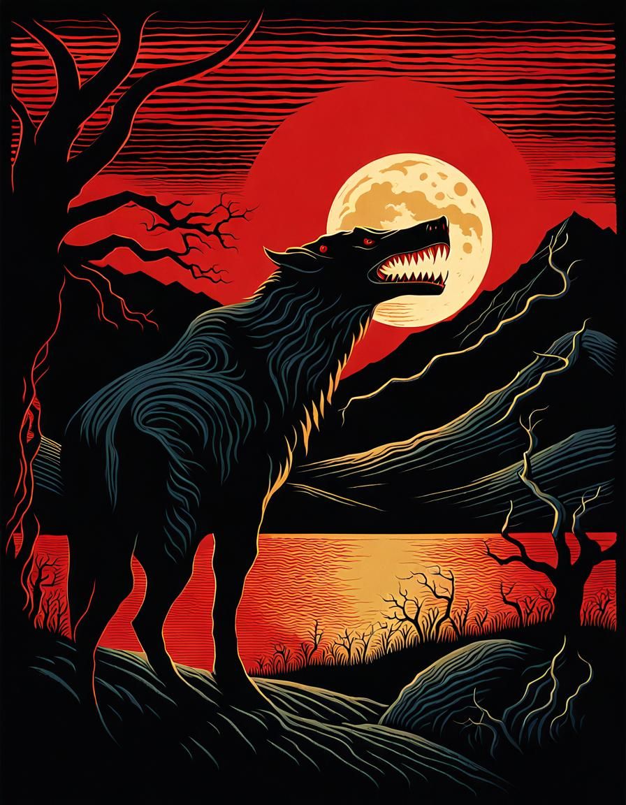 Surreal Moonrise: A Norbertine Bresslern-Roth Illustration