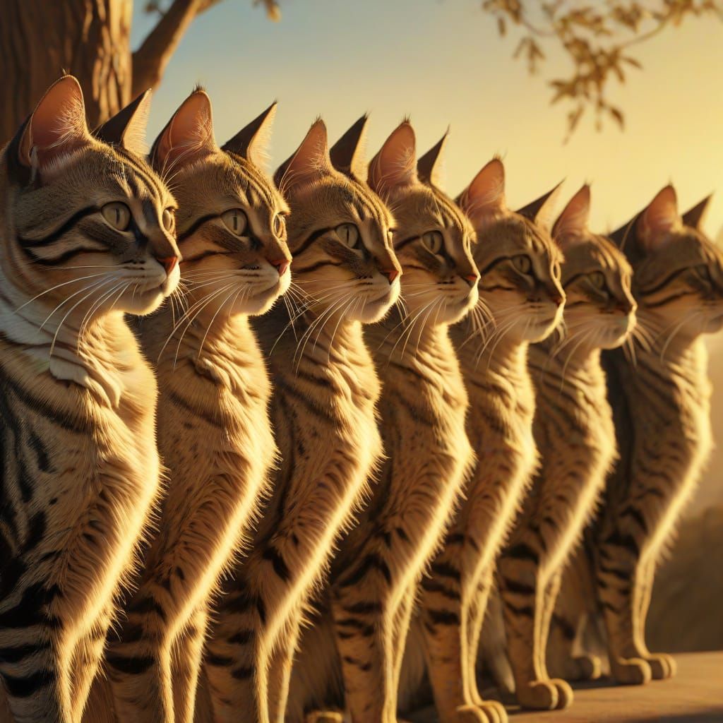 Surreal Cats in a Salvador Dali Style