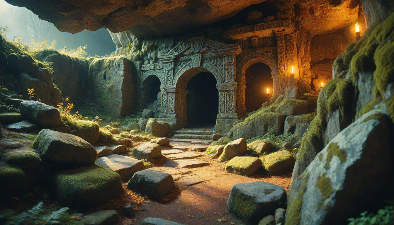 Ancient Stone Portal in a Mystical Landscape