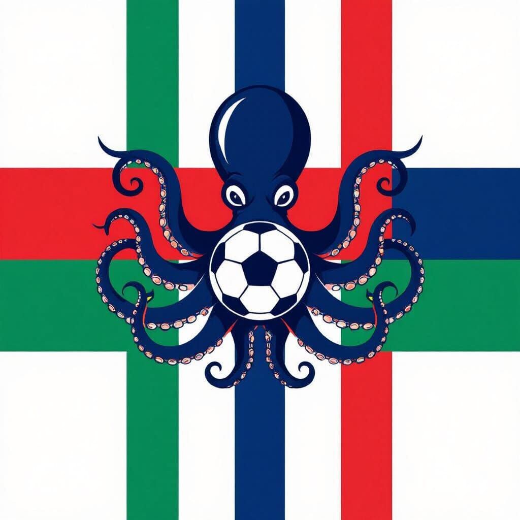 Modern Flag Design with Octopus, Football, and Star