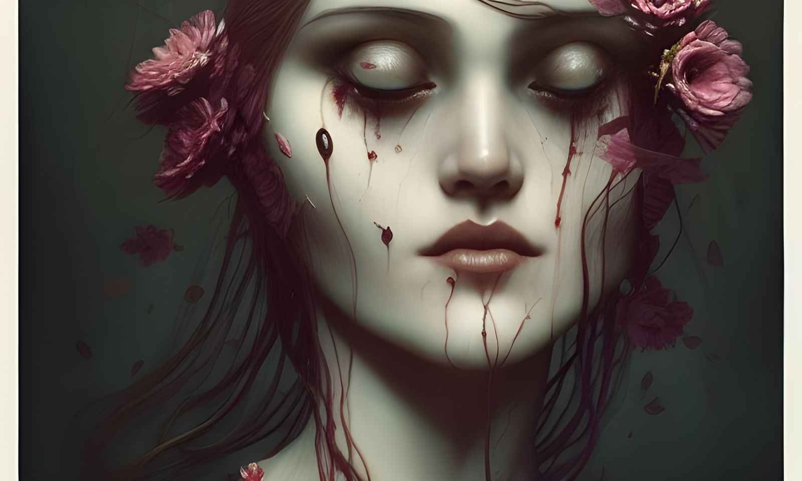 Woman Turns Into Flowers: Macabre Concept Art