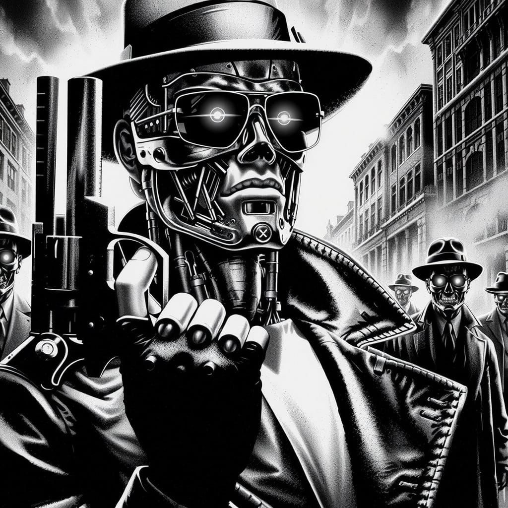Film Noir Terminator Confronts Mafia in Dark Graphic Novel