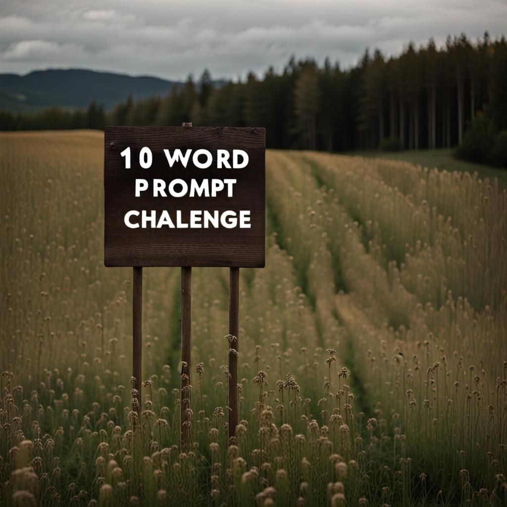 Wooden Sign in Field Announces Prompt Challenge