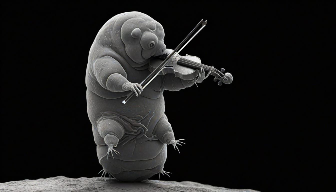 Microscopic Tardigrade Plays Tiny Violin in Miniature Univer...