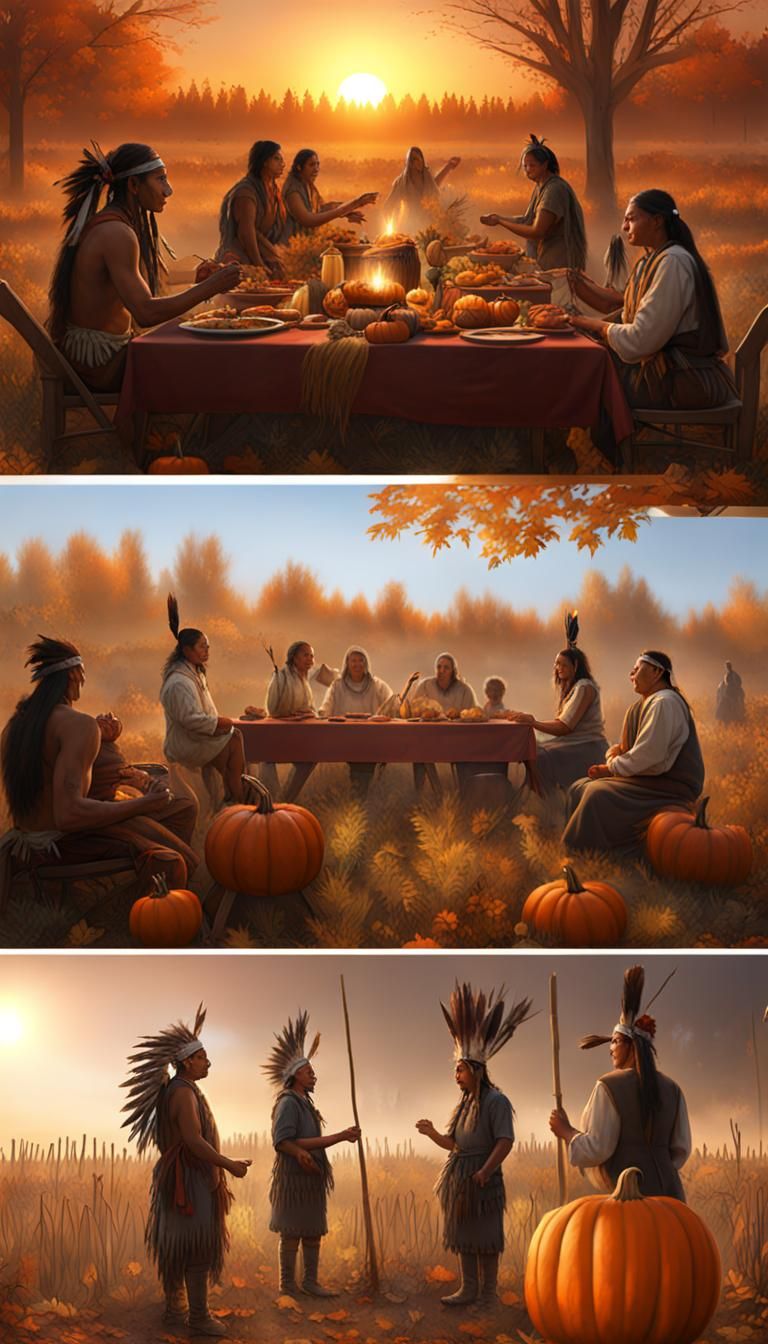 Thanksgiving Feast: Native Americans and Pilgrims