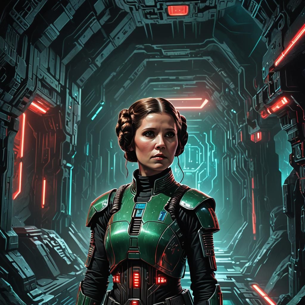 Princess Leia as Borg in Sci-Fi Cave