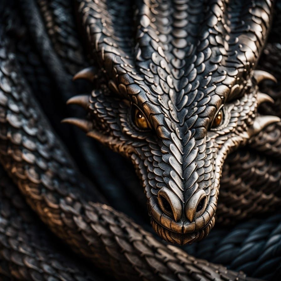 Sculptural Dragon Artwork in Woven Fabric Style