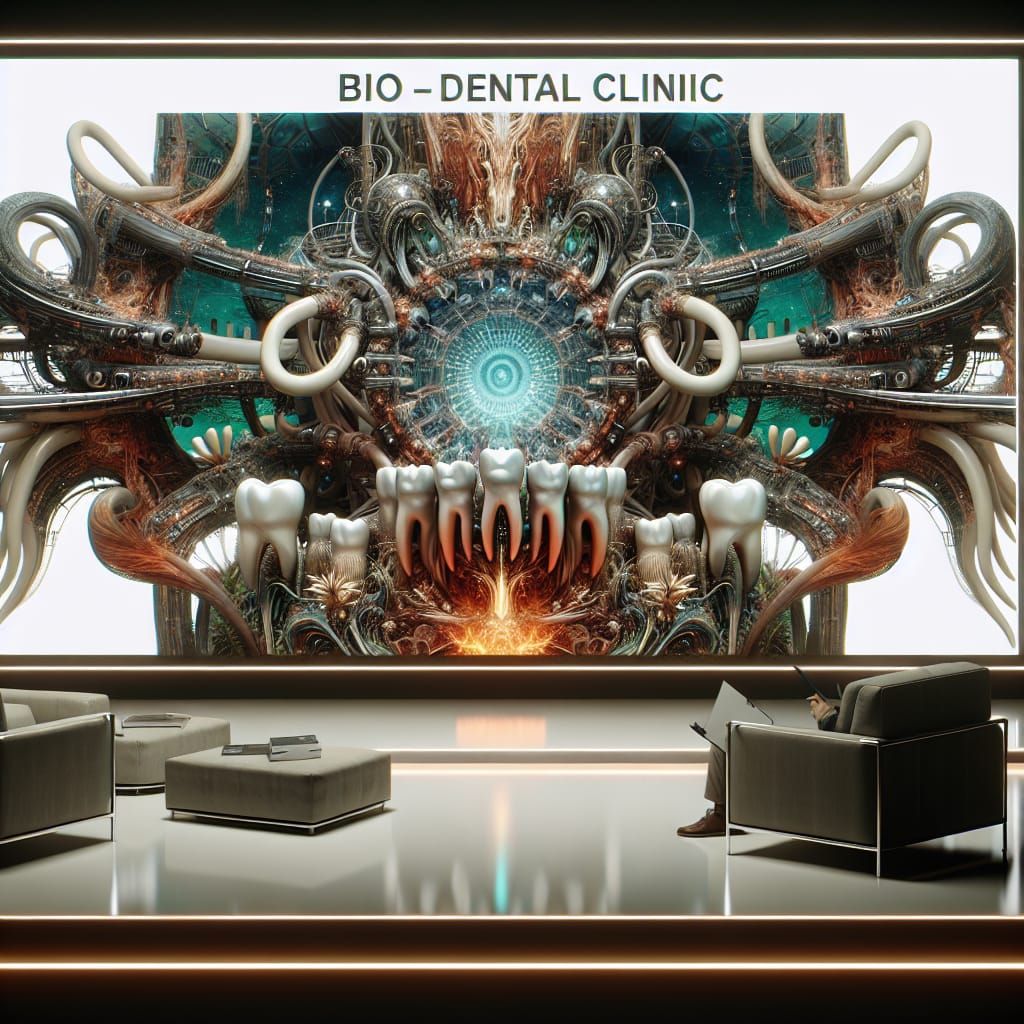 Modern Bio-Dental Clinic Ad with Fantasy Concept Art Style