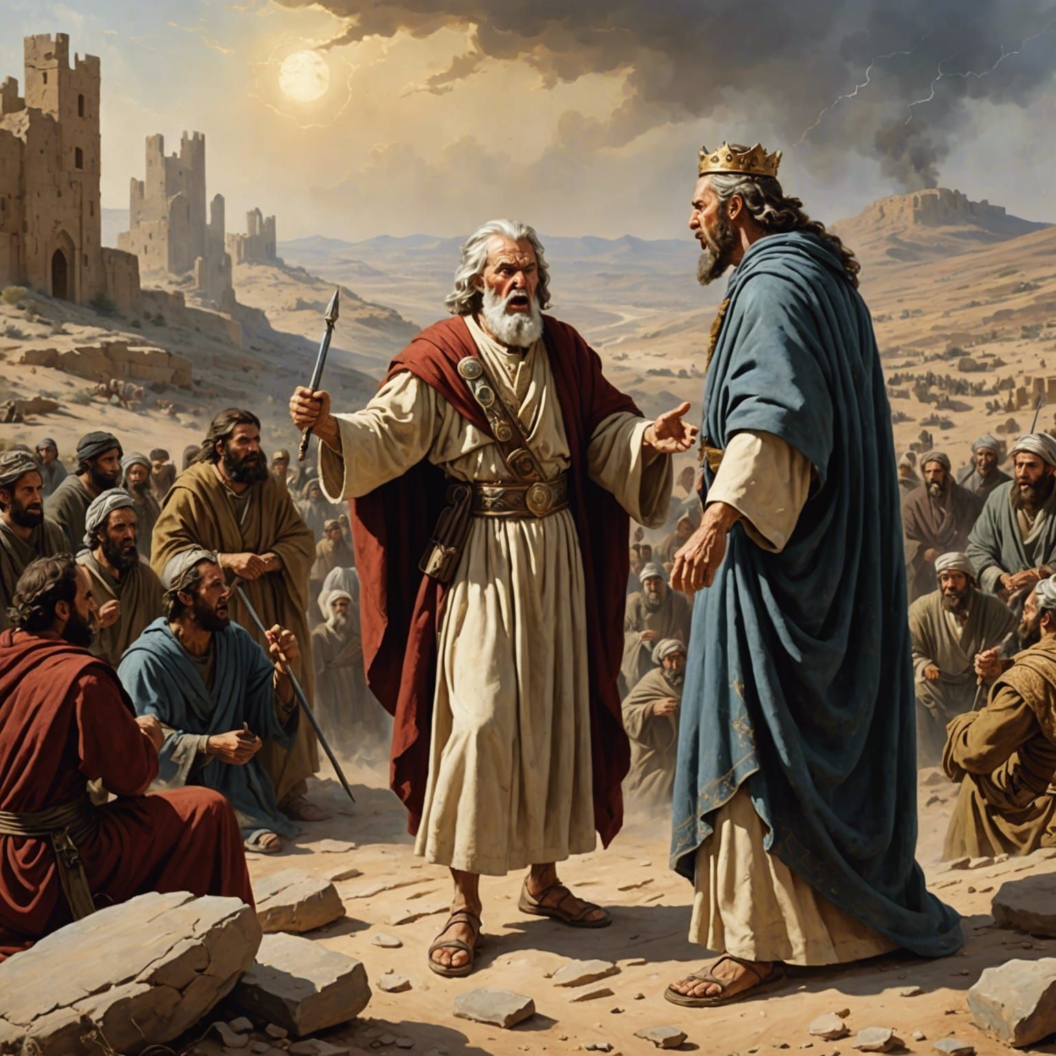 Prophet Confronts King After Battle in Ancient Israel