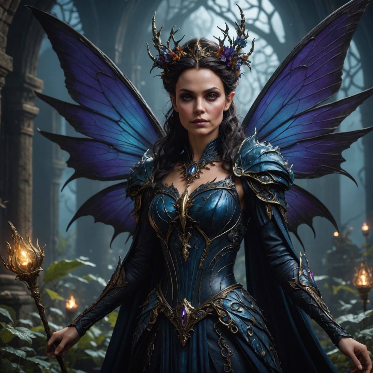 Detailed Dark Fairy Queen Fantasy Concept Art