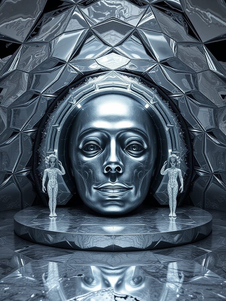 Mottled Silver Living Dome Metic Stare Magic Junk Gothic Rom...