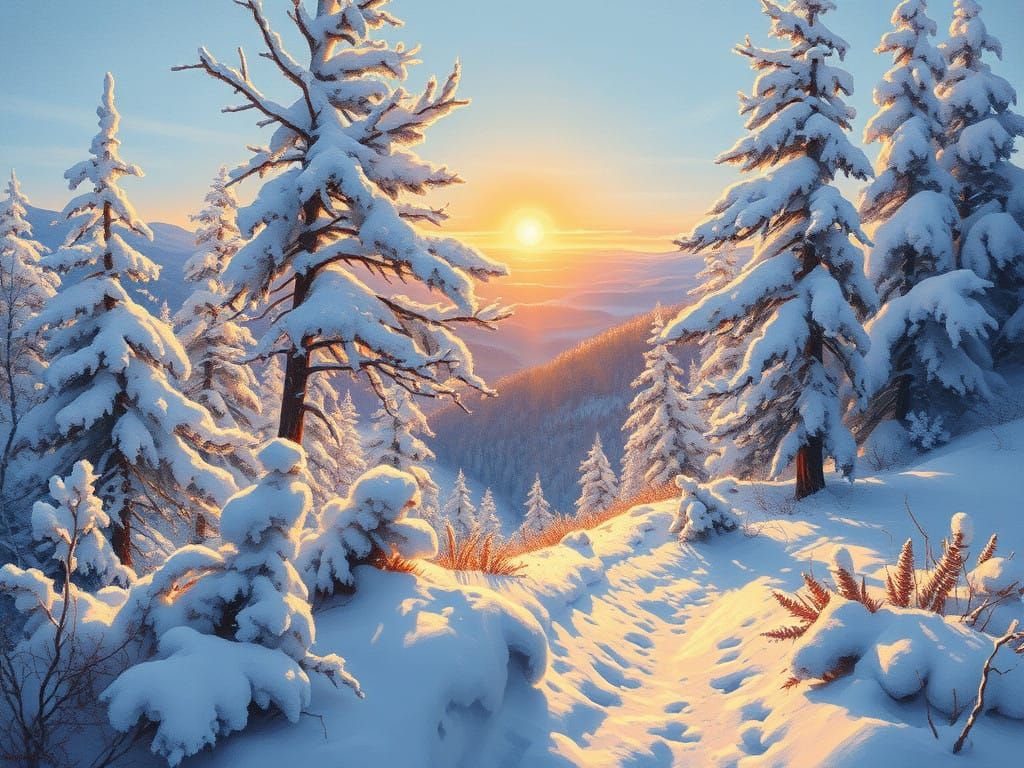 Ethereal Winter Morning in a National Park