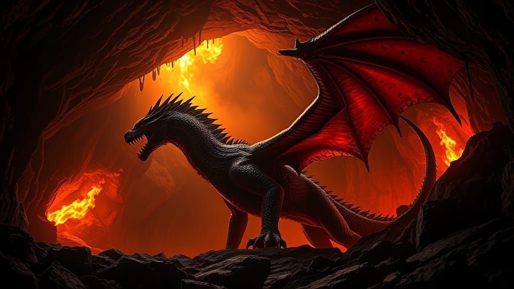 Colossal Dragon Unleashes Fury in Ancient Cave